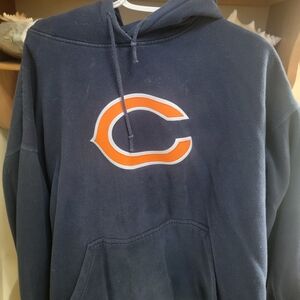 Navy Blue Hoodie with Orange Logo